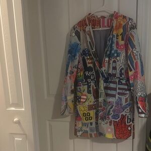 Colorful Graphic Print Jacket